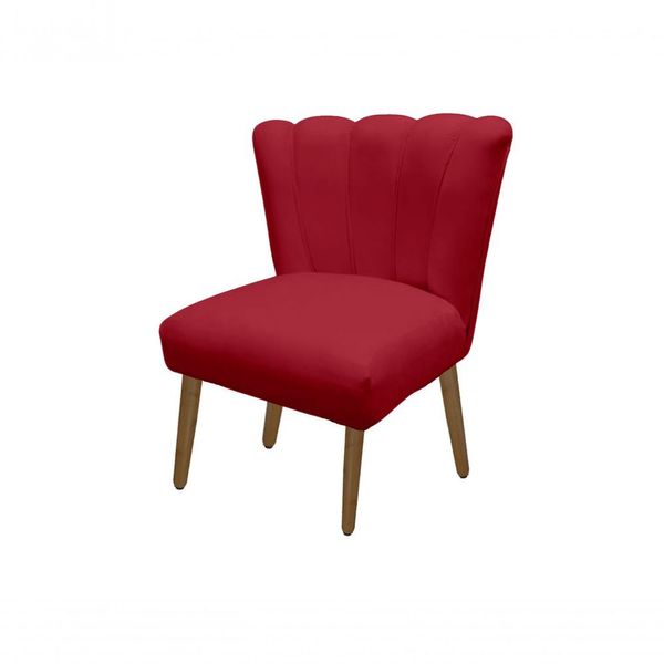 Cadeira Pétala Flor Para Sala De Estar Penteadeira Salão Suede Vermelho