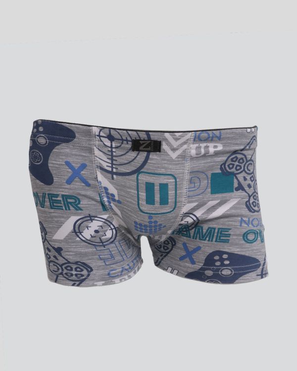 Cueca Infantil Boxer Estampa Game Cinza 8
