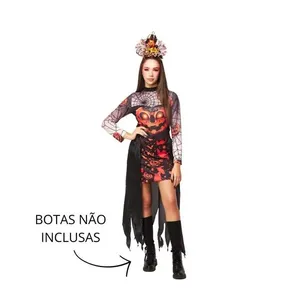 Fantasia Adulto Bruxa Duda Halloween Super Festas Tamanho G (MP)
