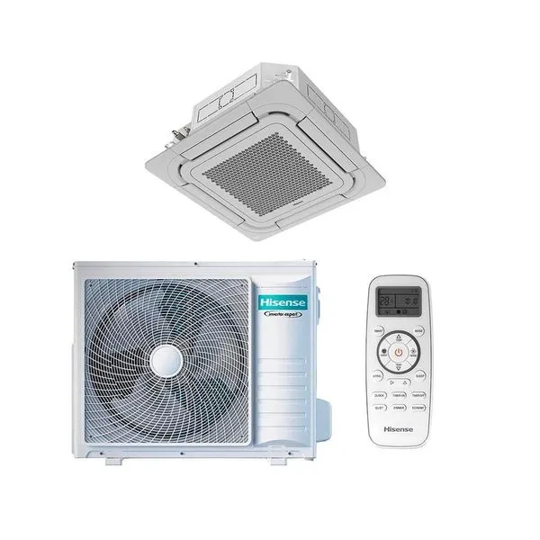 Ar Condicionado Cassete 4 Vias Hisense Inverter 36000 BTUS Frio 220V Branco AUC-36TR4RKKAE Ar Condicionado Cassete Hisense Inverter 4 Vias 36000 BTUS Frio 220V R-32 Branco