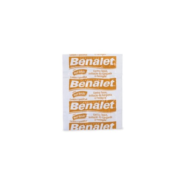 Benalet 5mg + 50mg + 10mg Sabor Mel e Limão 4 Pastilhas