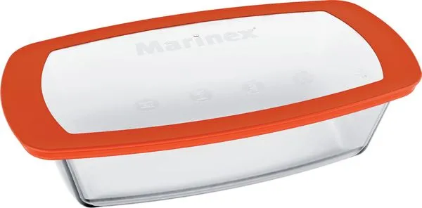Forma de Vidro Retangular Pratica Marinex 1,5L com Tampa Silicone GD16216010N - Nadir
