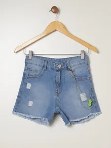 Short Jeans Juvenil Para Menina - AZUL 16