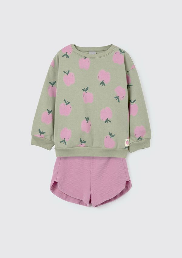 Conjunto Infantil Menina Em Moletom Peluciado - Verde 003
