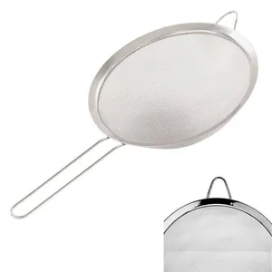 Peneira de Cozinha Aço Inox 35cm x 20cm com Apoio Lateral