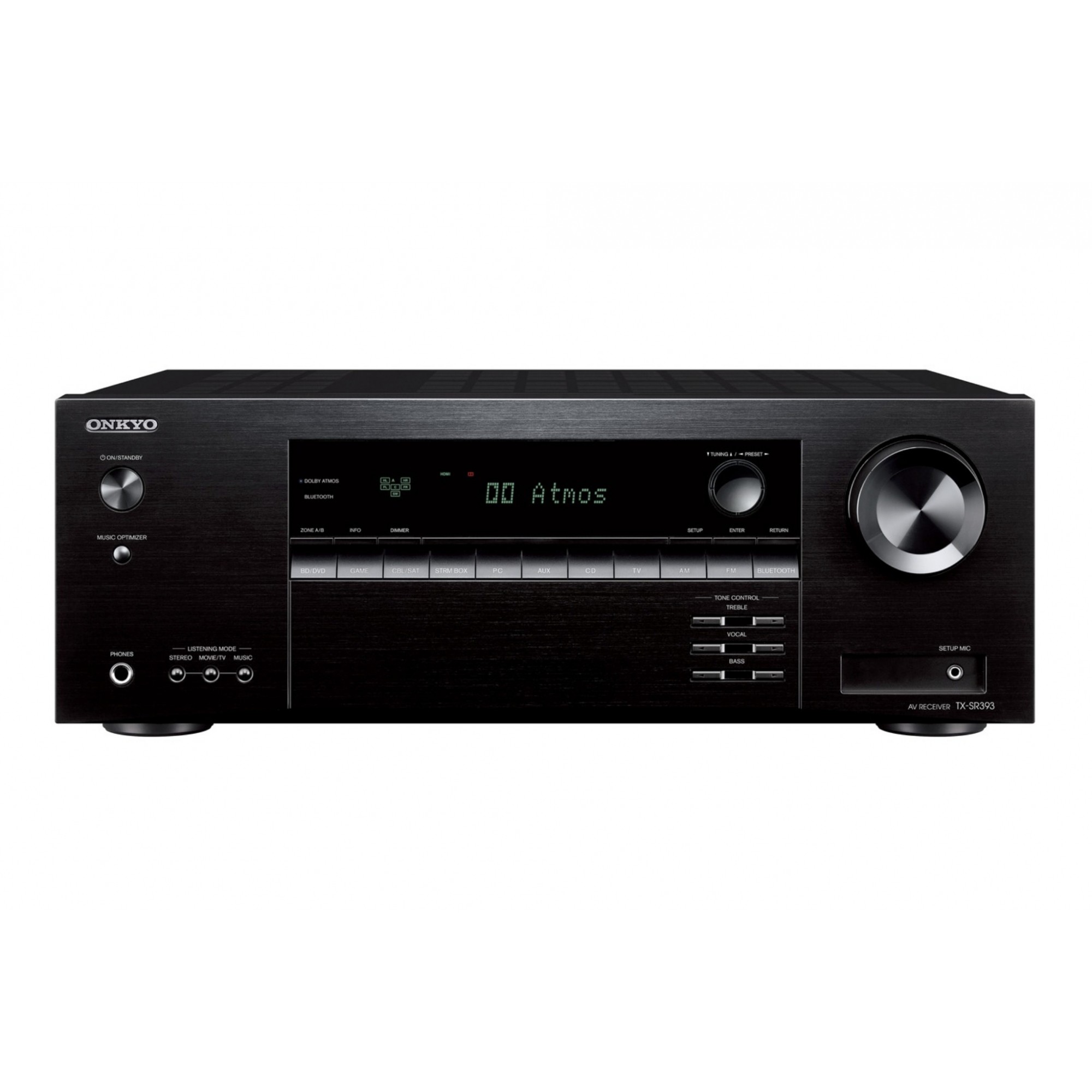 Receiver 5.2 canais 4K Onkyo TX-SR393 Bluetooth Virtual Dolby Atmos 110V