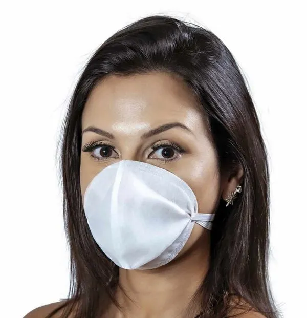Máscaras Descartáveis TNT Tripla Camada com 10 Unidades Branca