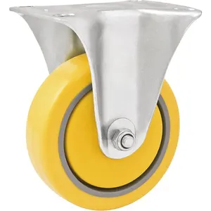 Rodízio Fixo Leve de Poliuretano e PVC Cinza 3" 80kg - VONDER