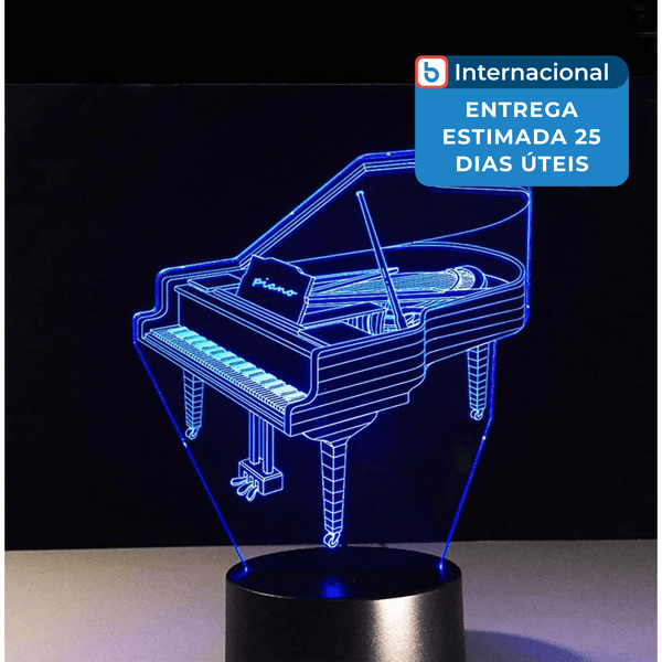 Lâmpada Azimom 3D USB Piano Colorido A-MBI