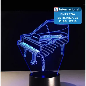 Lâmpada Azimom 3D USB Piano Colorido A-MBI