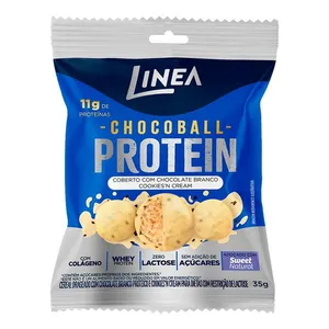 Confeito de Chocolate Branco Linea Cookies'n Cream Zero Lactose Chocoball Protein 35g
