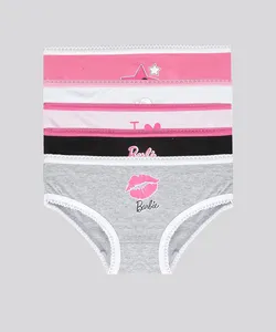 Kit de 5 Calcinhas Barbie Multicor 12