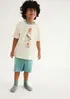 Pijama Infantil Menino Curto Com Estampa - Creme 004