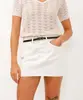 saia de sarja curta cintura alta off white 40