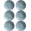 Conjunto 6 Pratos Fundos Cerâmica 22,5cm Azul Bio Brezze 830ml Porto Brasil Stoneware
