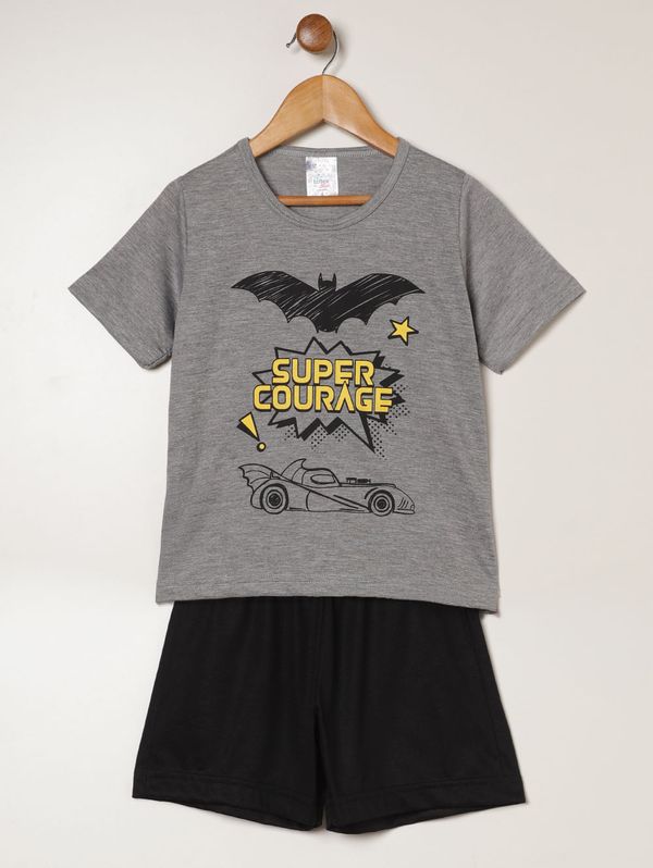 Pijama Curto Infantil Para Menino - MESCLA/PRETO 8