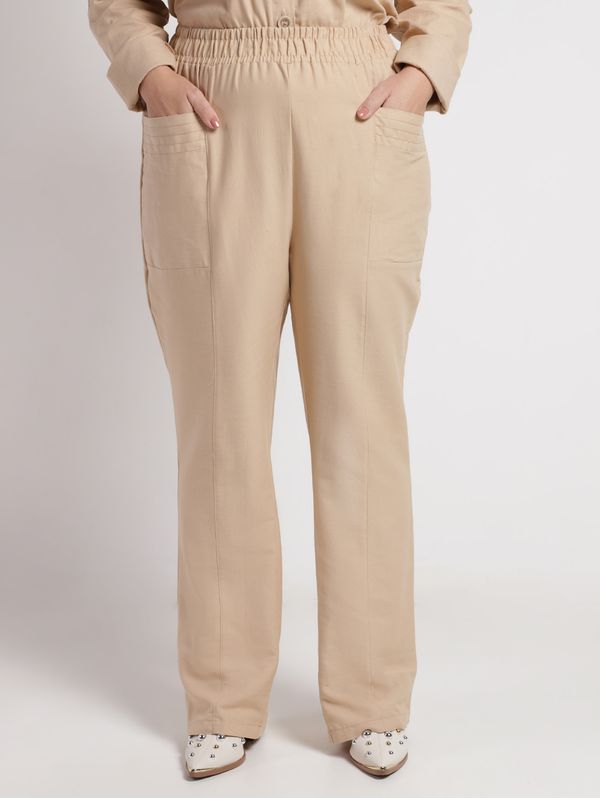 Calça Alfaiataria Reta Feminina BEGE G1