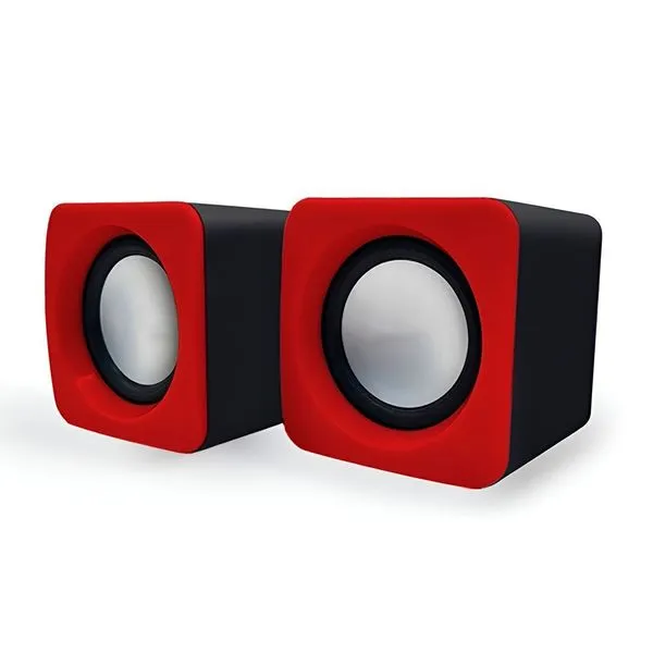 Mini Caixa de Som Estéreo para Computador e Notebook 3W com Conexão Aux e Usb Vermelho Mini Caixa de Som Estéreo para Computador 3W com Entrada Aux e Usb Vermelho