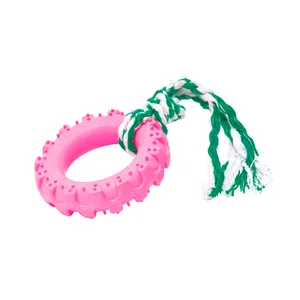 Brinquedo Pneu Off Road com Corda Tudo Pet Rosa G