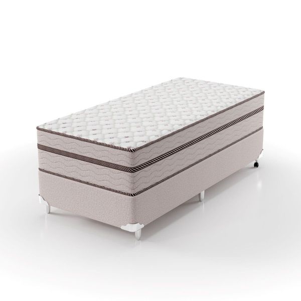 Cama Box Solteiro Molas Ensacadas 88CMX63CMX188CM Sonhare Montreal Bege Bege