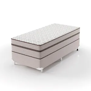 Cama Box Solteiro Molas Ensacadas 88CMX63CMX188CM Sonhare Montreal Bege Bege