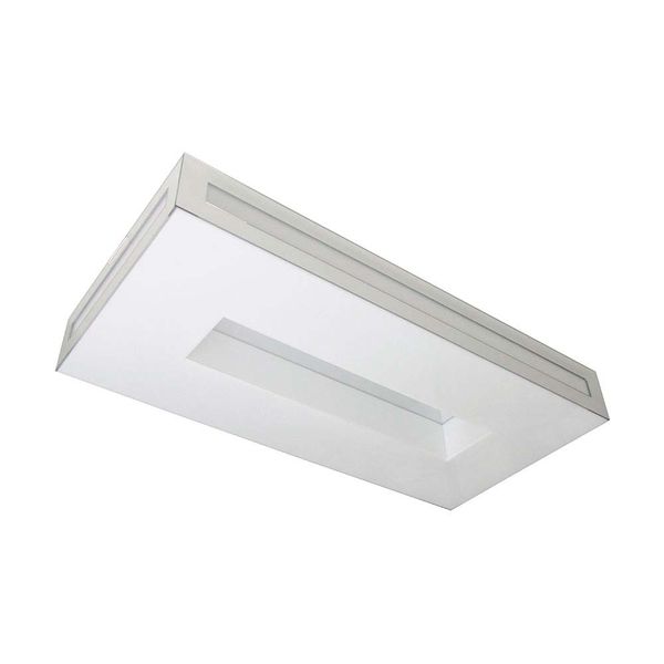 Plafon retangular de alumínio para 6 lâmpadas E27 Asturias 63x30cm espelho Tualux