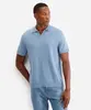 polo de tricot manga curta azul G
