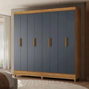 Guarda-Roupa Casal 8 Portas 2 Gavetas Moval Marajó Paris | Freijo/Cinza