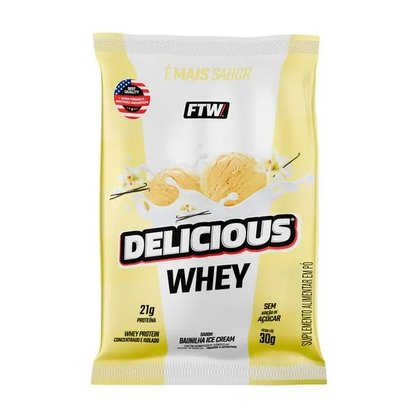Whey Protein Delicious FTW Sabor Baunilha Ice Cream 30g