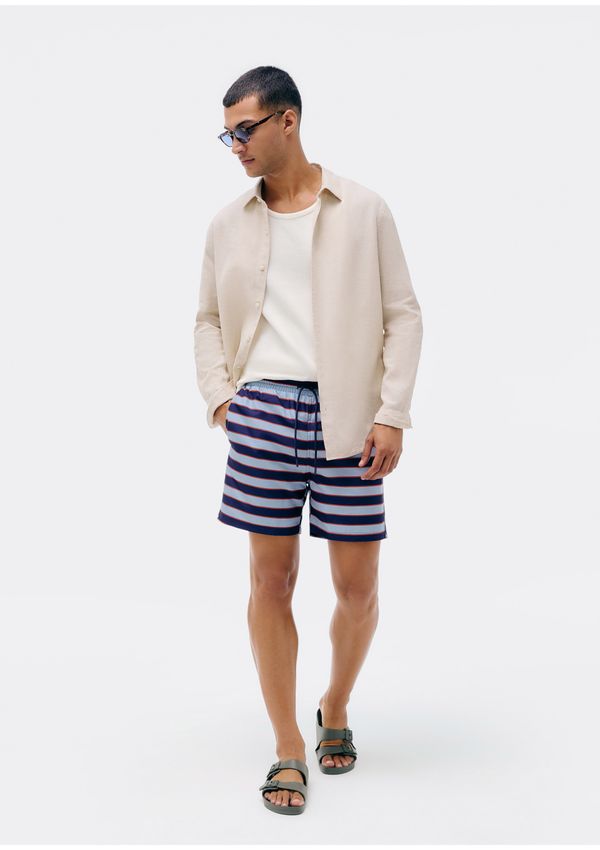 Shorts Praia Masculino Estampado - Azul XG