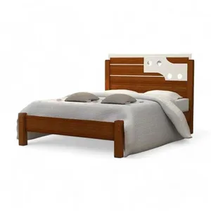 Cama Casal Com Aplique Espelho Luiza Cinamomo E Off