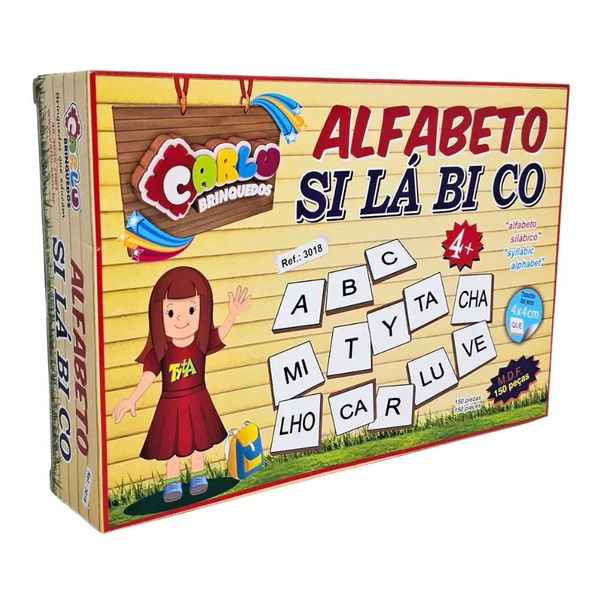 BRINQUEDO PEDAGÓGICO ALFABETO SILÁBICO 150 PEÇAS - 3018 - CARLU BRINQUEDOS