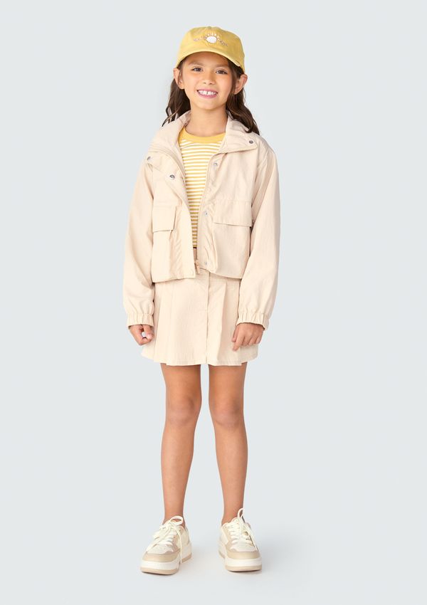Jaqueta Cropped Infantil Menina - Bege 008