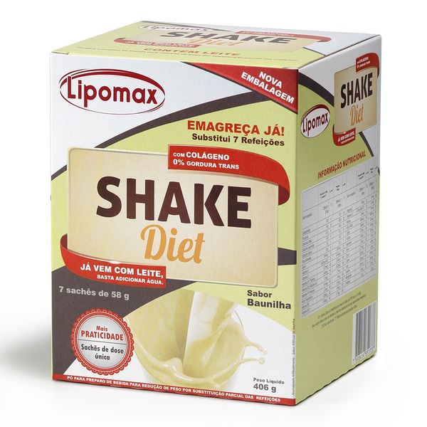 Lipomax Shake Diet Baunilha 58g 7 Sachês