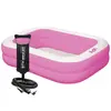 Piscina Inflável Retangular Rosa 302 Litros com Bomba PVC VG+