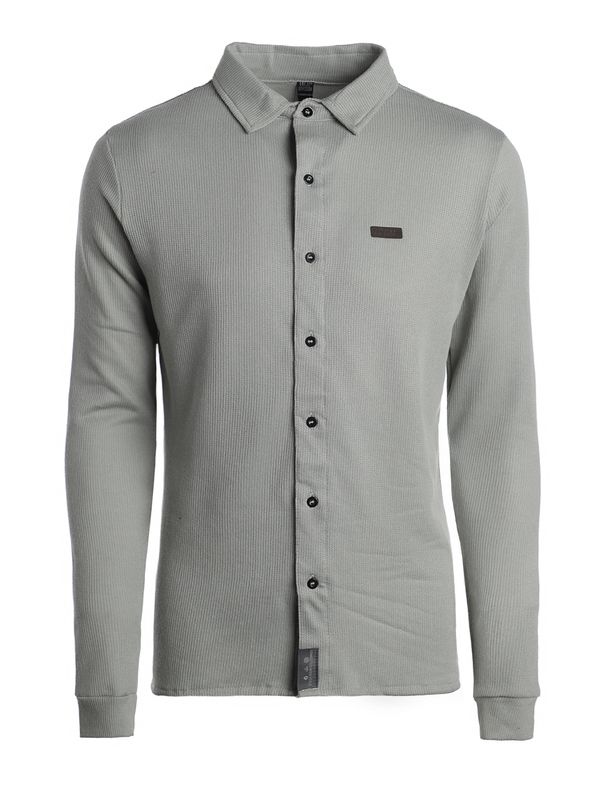 Camisa Manga Longa Masculina CINZA CLARO GG