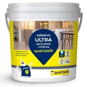 Adesivo Quartzolit Ultra Para Pisos Vinílicos 4kg Branco (MP) Adesivo Quartzolit Ultra Para Pisos Vinà­licos 4kg Branco (MP)