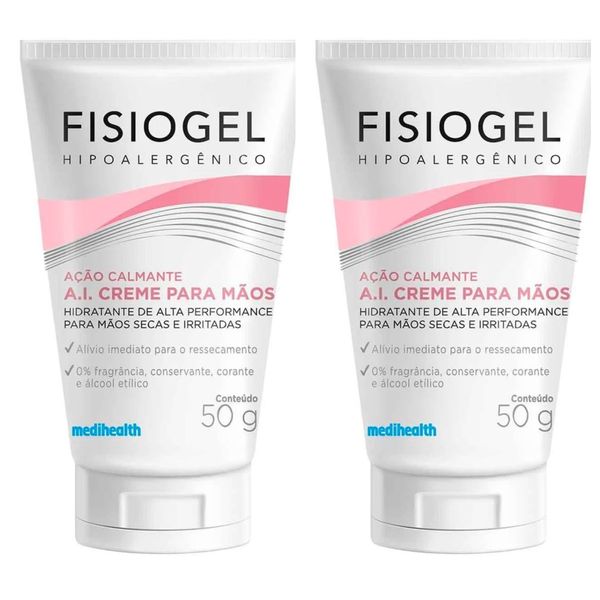 Kit com 2 Unidades de Fisiogel Creme Para Mãos 50g
