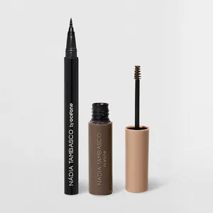 Kit Máscara de Sobrancelha Castanho Escuro + Caneta Delineadora Nádia Tambasco By Océane (2 Produtos)