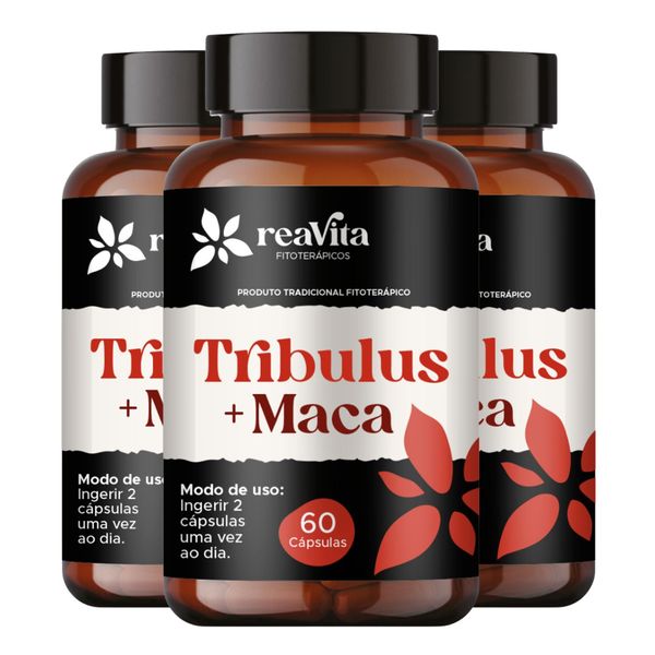 Kit 03 Tribulus Terrestris com Maca Peruana 60 CÁPS - Reavita
