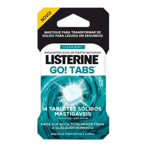 Enxaguante Bucal Listerine Go! Tabs Tabletes Mastigáveis 4 Unidades Enxaguante Bucal Listerine Go Tabs 4 Unidades