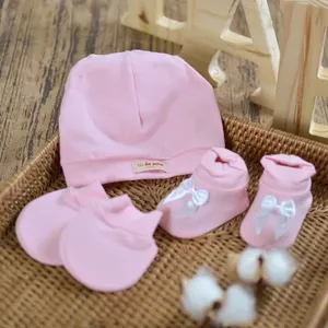 Kit Sapatos Luvas e Touca 10071 - Tam. RN Rosa