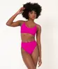 biquíni calcinha hot pant canelada com proteção uv50 rosa escuro GG