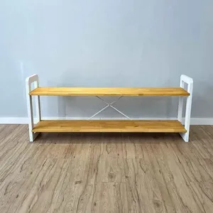 Rack para Tv Linea 140cm de Madeira Pinus Nozes e Branco Artfactory Design