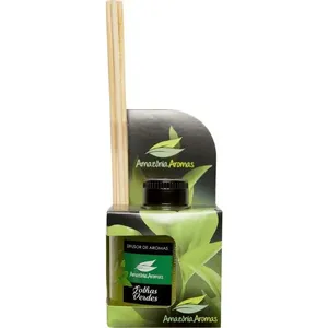 Difusor de Ambientes Folhas Verdes para Perfumar Casa com Varetas de Madeira Fragrância Fresca 250ml Amazônia Aromas Difusor de Ambientes Folhas Verdes com Varetas de Madeira Fragrância para Salas Quartos Amazônia