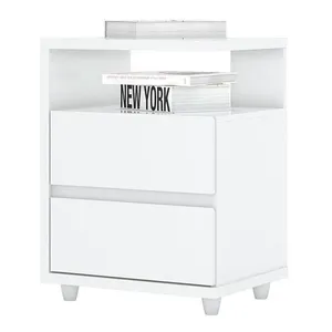 Mesa De Cabeceira Lacy Branco Brilho – Henn