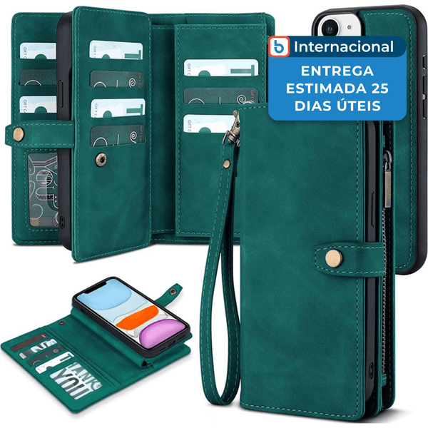 Capinha para iPhone 11 Twohead Magnética com Porta-Cartões Verde A-MBI
