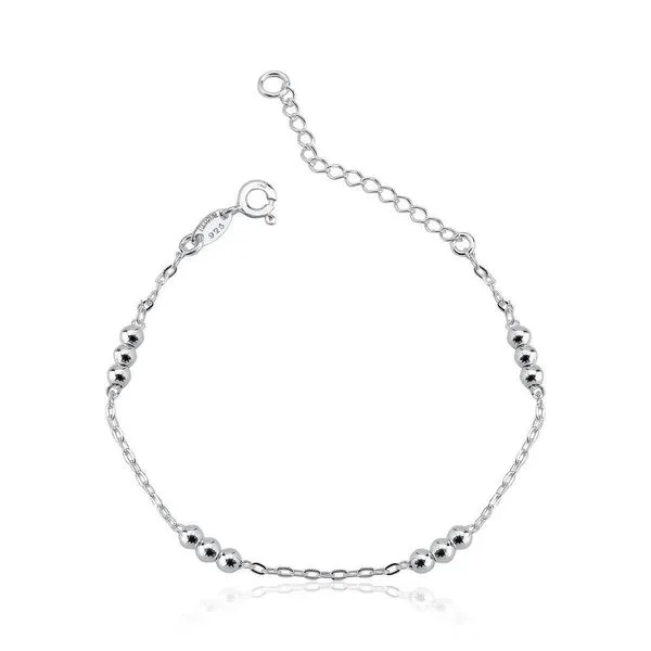 Tornozeleira Trios Bolas Prata 925 - 25cm