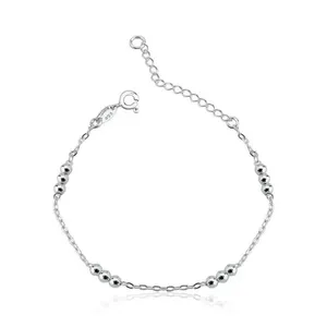 Tornozeleira Trios Bolas Prata 925 - 25cm