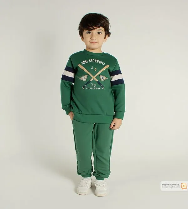 Conjunto Moletom Liga Esportiva Verde - 6